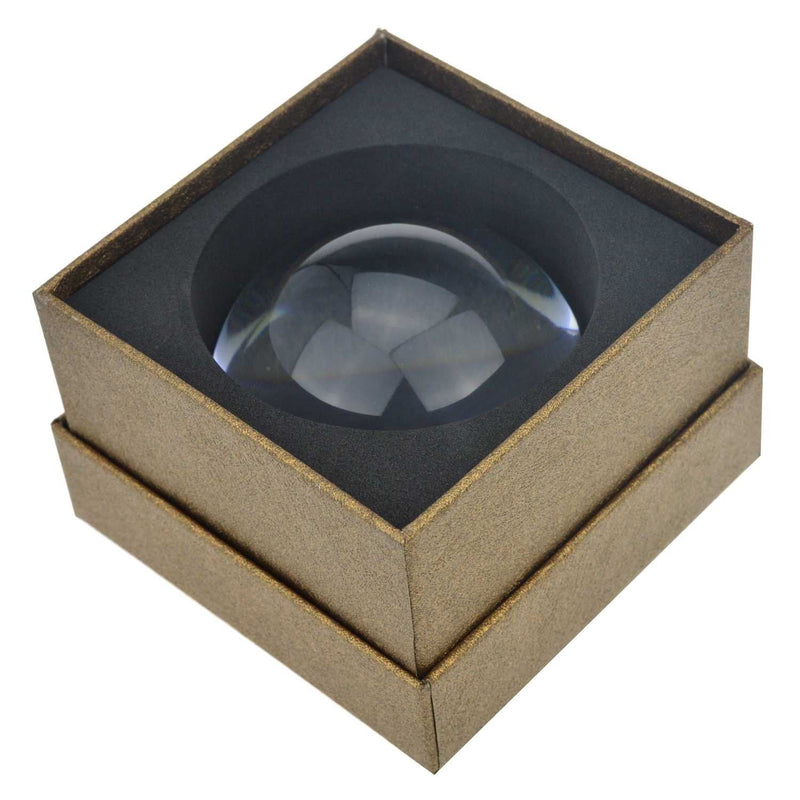 [Australia] - YOCTOSUN 2.5 Inch Dome Magnifier 5X Acrylic Paperweight Reading Magnifying Glass Optical Half Ball Lens with Gift Box and Polishing Pouch 