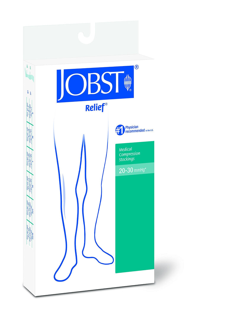 [Australia] - JOBST Relief 20-30 mmHg Compression Socks, Knee High with Silicone Band, Beige, Large Large (Pack of 2) 