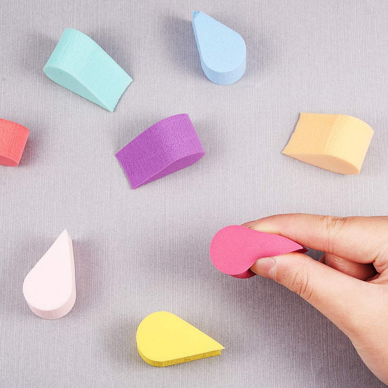 [Australia] - WANDIC Makeup Sponges, 16 Pcs 8 Colors Face Painting Petal Sponges Beauty Sponge for Makeup, Craft Painting 