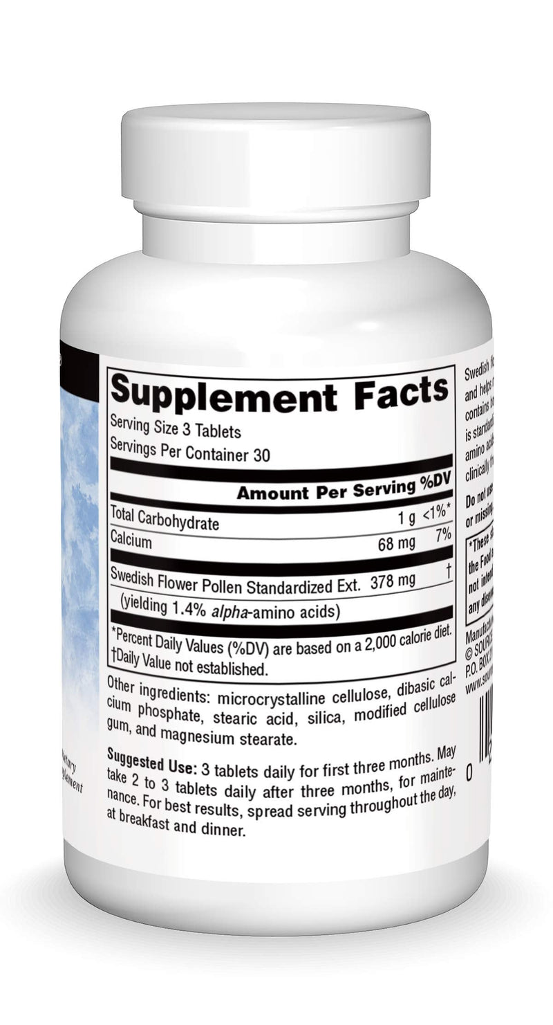[Australia] - Source Naturals Swedish Flower Pollen Extract Supplement - 90 Tablets 