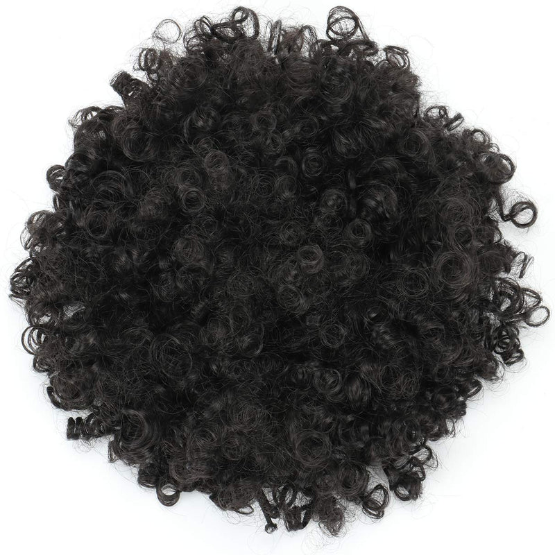 [Australia] - THEMIS HAIR Afro Puff Drawstring Ponytail For Black Women, High Puff Drawstring Short Ponytail Bun For Short Natural Hair, Afro Kinky Curly Ponytail Hairpieces With Clip In Color 1B 