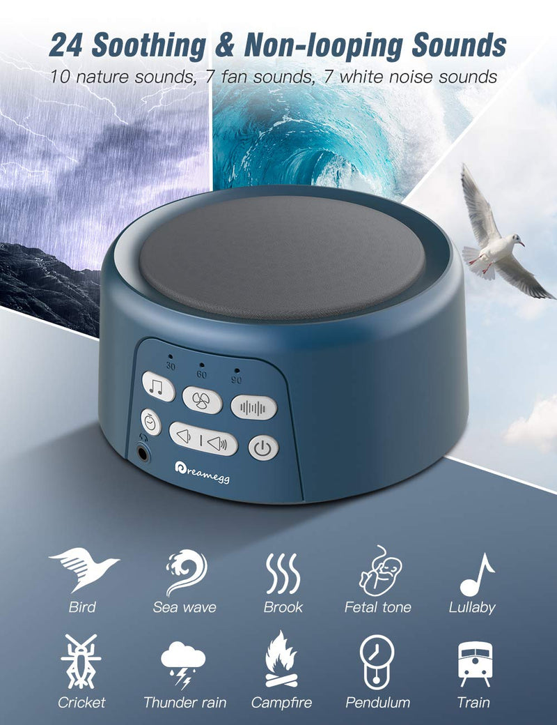 [Australia] - Dreamegg White Noise Machine - D3 Pro Sleep Sound Machine, Rechargeable Noise Machine for Sleeping, 29 HiFi Sound, Battery or Adapter, Auto-Off Timer, Portable Sound Machine for Baby Adult Home Travel D3Pro-Black 