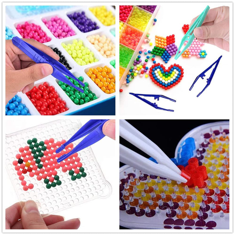[Australia] - 24 Pcs Plastic Colourful Beads Tweezer for Model Building Kits Foreign Body Medical First Aid Disposable Plastic Tweezers DIY Craft Tweezers 