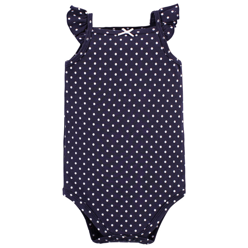 [Australia] - Hudson Baby Unisex Baby Cotton Sleeveless Bodysuits 0-3 Months Navy Lemon 