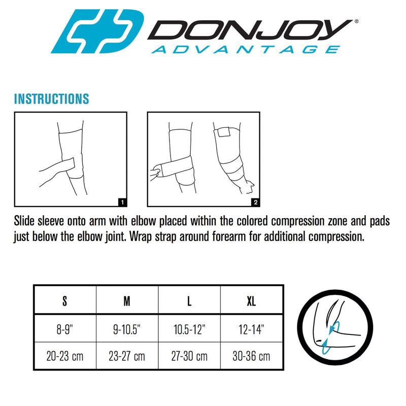[Australia] - DonJoy Advantage DA161ES02-TAN-L Deluxe Elastic Elbow for Sprains, Strains, Golfer's and Tennis Elbow, Swelling, Tan, Large 10.5", 12" Large 10.5-12" 