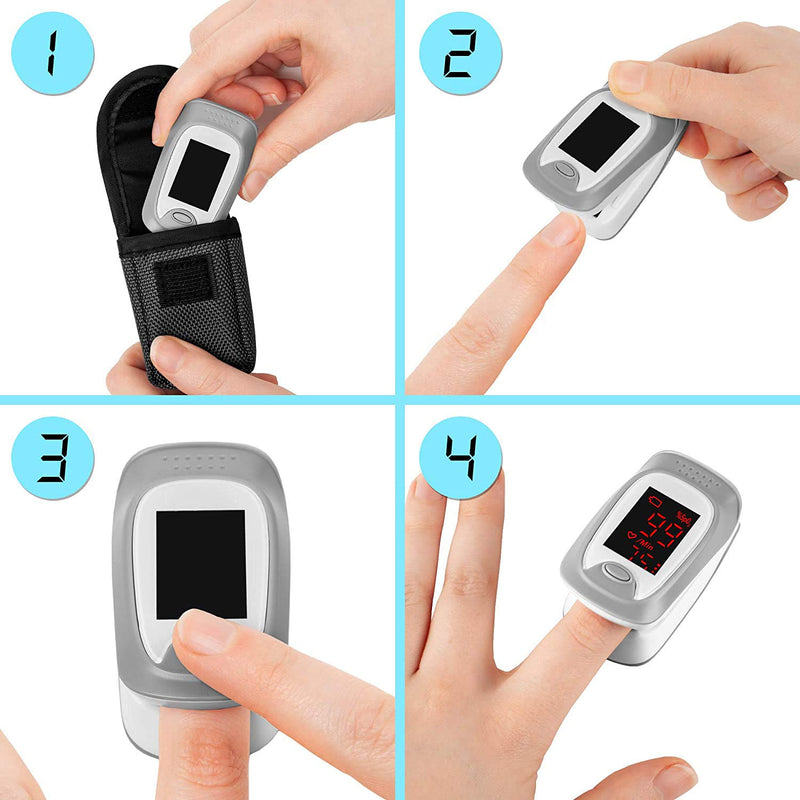[Australia] - Finger Pulse Oximeter OX01R | Measures SpO2, Blood Oxygen, Pulse Rate | Digital Easy to Read Display & Accurate Readings | Comes with Lanyard and Carry Pouch 