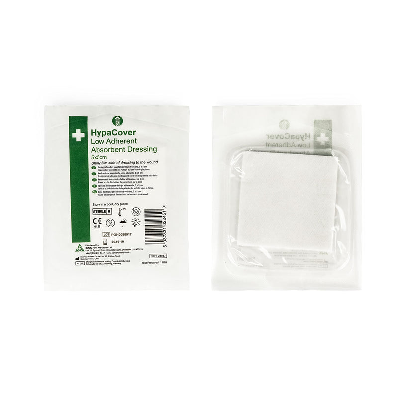 [Australia] - HypaCover Low Adherent Dressing Pads for Wounds Absorbent Dressing, 5x5cm (Pack of 25) 5x5 cm (Pack of 25) Pack of 25 