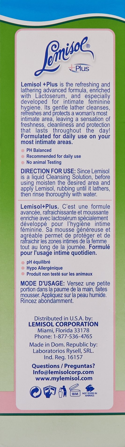 [Australia] - Lemisol Feminine Wash, Daily Cleanser, Hypoallergenic, 16 FL Oz, Bottle 