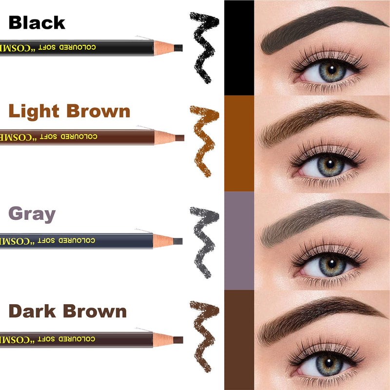 [Australia] - 5PCS Black Eyebrow Pencil Microblading Supplies Kit Eyebrow Tattoo Pen Microblading Eyebrow Pen Waterproof and Long Lasting Brow Pencil Set for Natural Eyebrow Makeup 