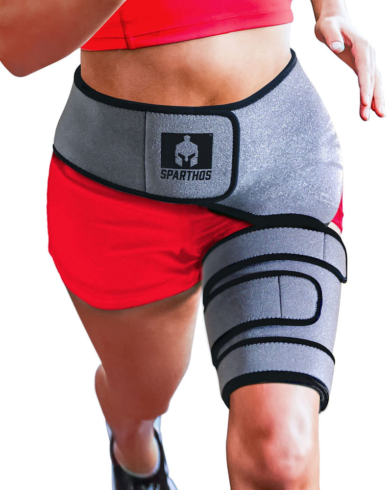 [Australia] - Sparthos Sacroiliac Si Hip Belt [Size XL/XXL - Beige] + Sparthos Hip Brace [Right Leg] 