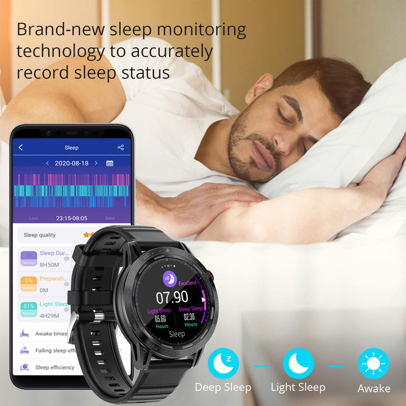 [Australia] - COLMI Smart Watch Compatible with iPhone Andriod,Waterproof Smartwatch for Men with Accurate Sleep Monitoring,Bluetooth Fitness Tracker with Heart Rate Blood Pressure and Blood Oxygen Monitor Black 