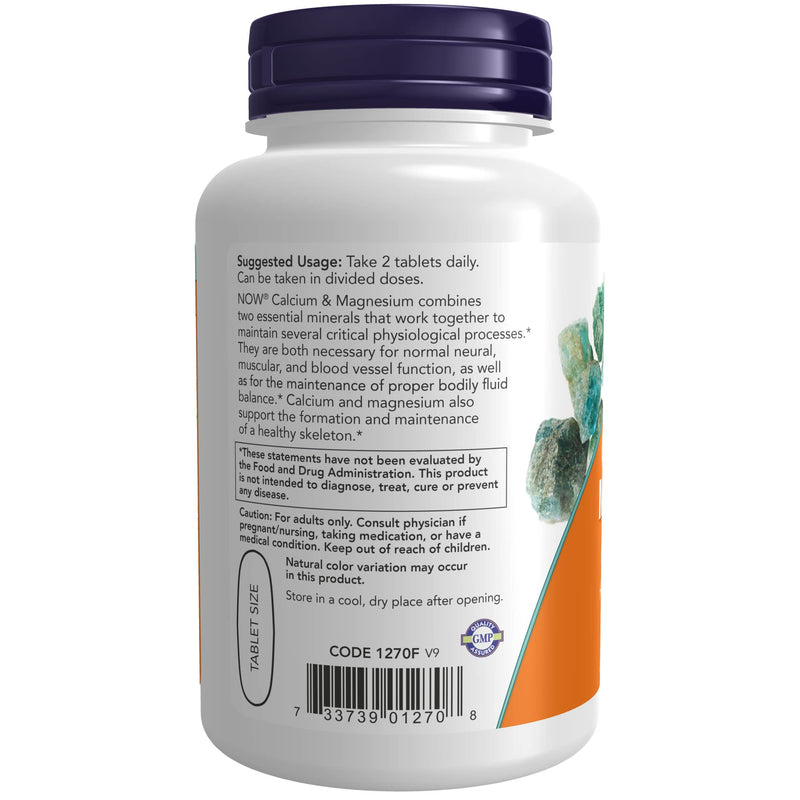 [Australia] - NOW Supplements, Calcium & Magnesium 2:1 Ratio, High Potency, Supports Bone Health*, 100 Tablets 