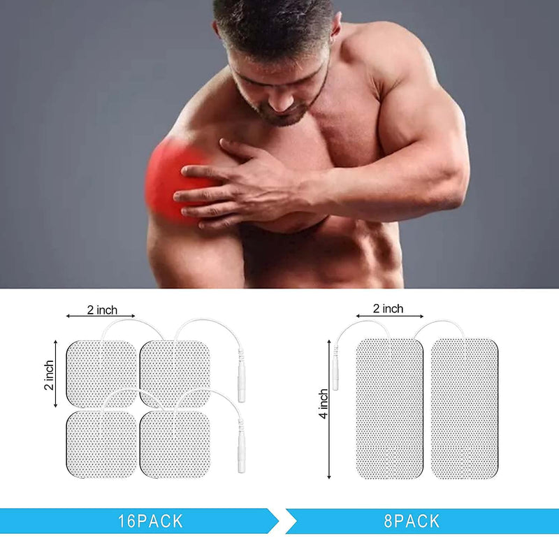 [Australia] - DOMAS TENS Unit Replacement Pads, 24 PCS Reusable Set, Thickened Self-Adhesive Electrode Pads for EMS Muscle Stimulator Massager (8 Pieces of 2x4 Inches and 16 Pieces of 2x2 Inches) 