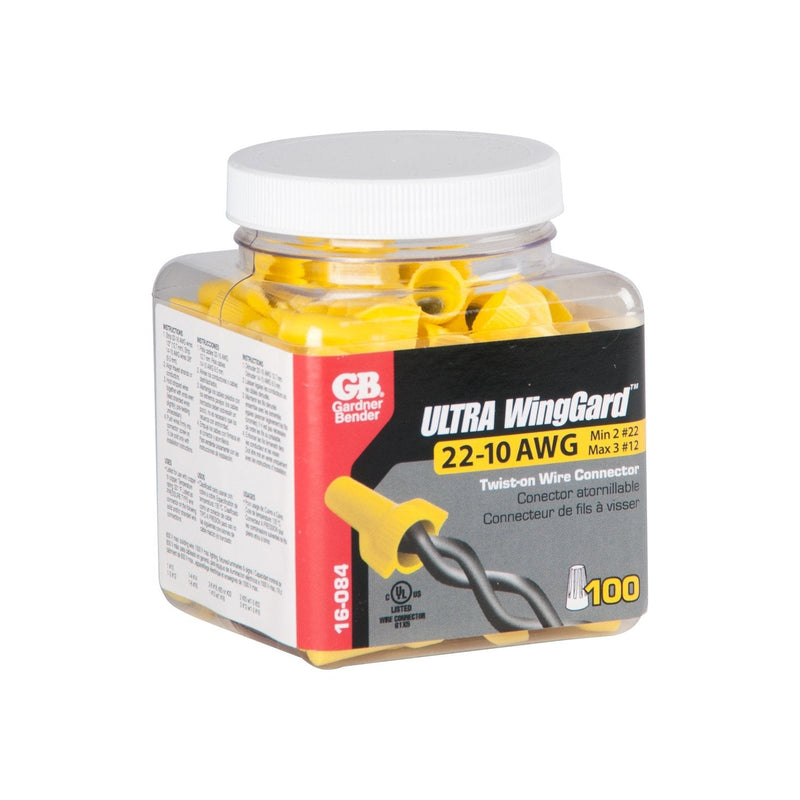 [Australia] - Gardner Bender 16-084 WingGard Twist-On Wire Connectors, 22-10 AWG, Electrical , 100 pk, Yellow 