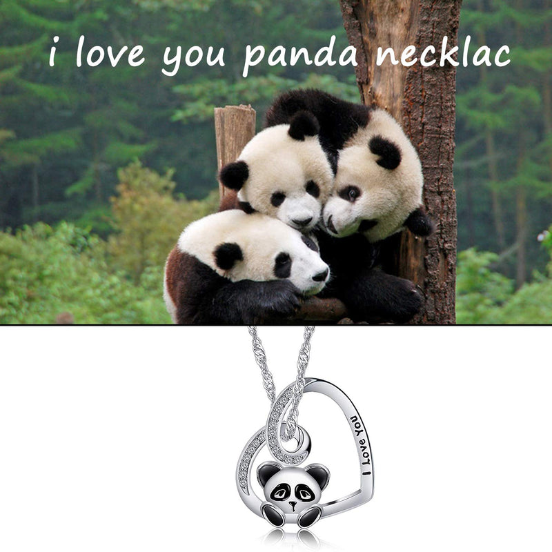 [Australia] - MAOFAED I Love You Panda Jewelry Panda Necklace Panda Lover Gift Animal Lover Jewelry Gift for Her NE-iloveyoupanda 