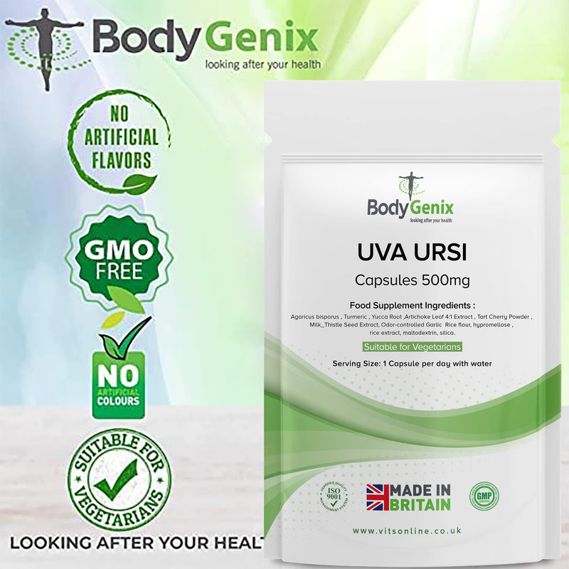 [Australia] - Bodygenix UVA Ursi | with Anti-inflammatory Properties | Supplement | Support Healthy Immune System and Urinary infections | 500mg (30) 1 Month Supply 
