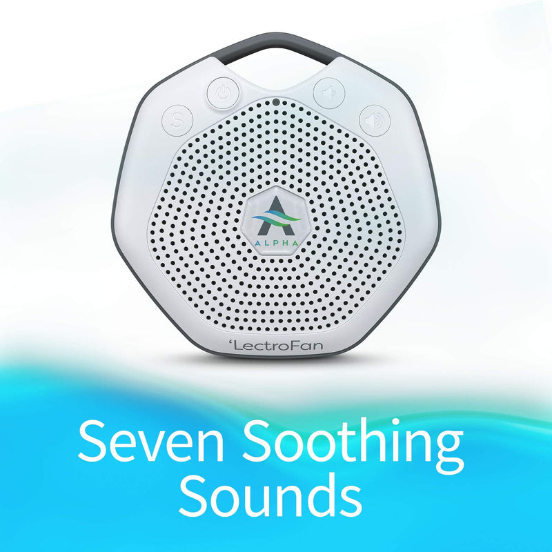 [Australia] - Adaptive Sound Technologies LectroFan Alpha Non-Looping Sleep Sound Machine for Babies Toddlers and Adults, Alpha White Travel 