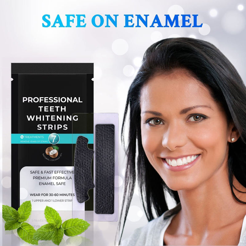 [Australia] - Waving Palms Teeth Whitening Strips, Whitening Strips, 28 Non-Sensitive Whitening Strips, Teeth Whitening Kit, 14 Sets Fast-Result Teeth Whitener, Peroxide Free Teeth Whitening Strips 