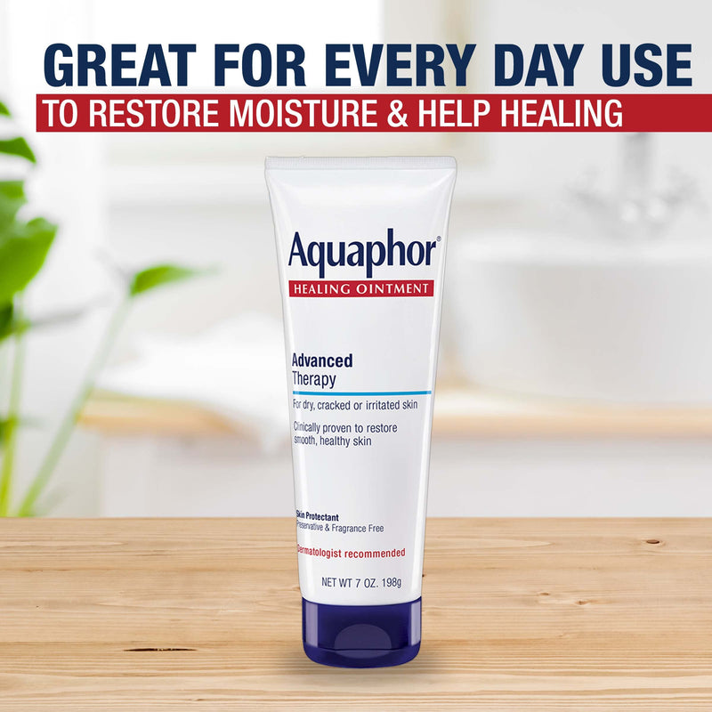 [Australia] - Aquaphor Healing Ointment Advanced Therapy Skin Protectant, Dry Skin Body Moisturizer, 7 Oz Tube 