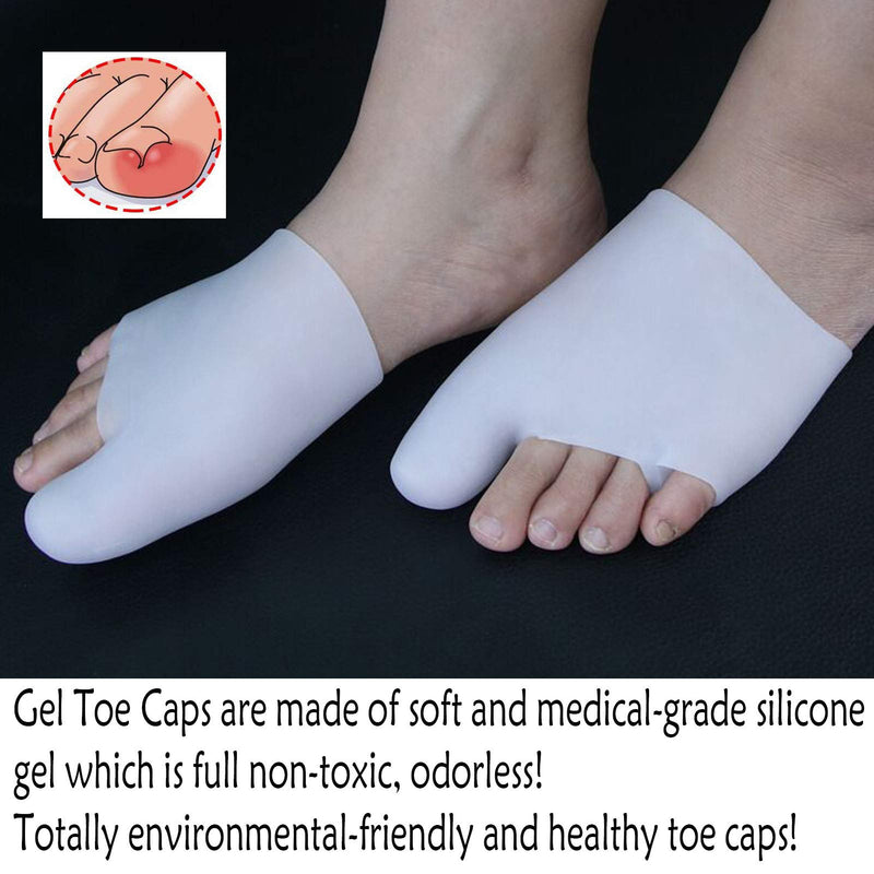 [Australia] - Reppkyh Gel Bunion Protector Shield- 6 Pack Silicone Bunion Sleeve, Bunion Cushions Bunion Guard for Big Toe, Relieve Foot Pain from Friction, Rubbing and Pressure White Big Toe 