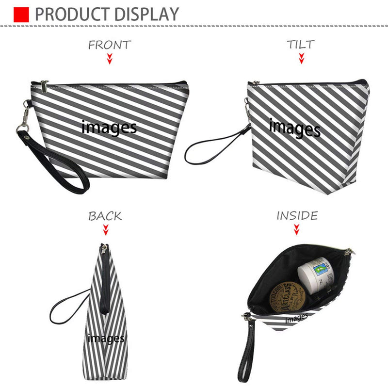 [Australia] - Pensura Travel Cosmetic Bags for Toiletries Female Printed Skeleton Zipper Hand Strape Lage Capacity Outdoor Makeup Handbag Free and Convenient 