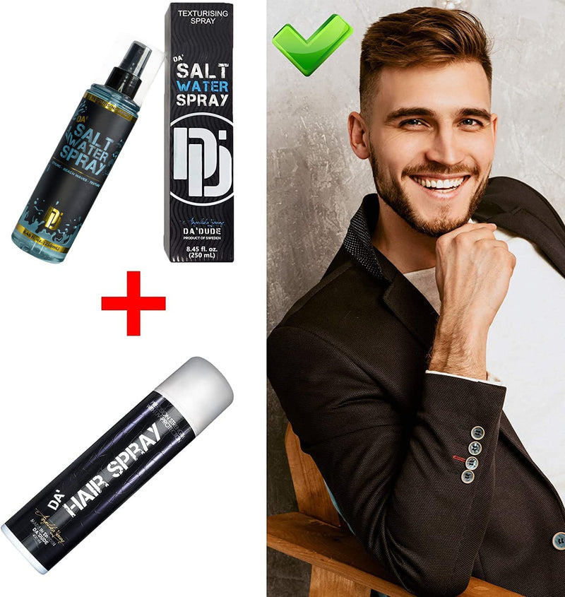 [Australia] - Da Dude Da Salt Water Spray, Sea Salt Spray for Hair Men, Texturising Styling Seasalt Spray 250ml 