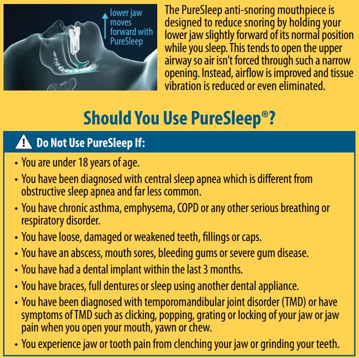 [Australia] - PureSleep Anti-Snoring Mouthpiece – Helps Stop Snoring – The Original Anti-Snoring Solution – Comfortable & Adjustable – Over a Million Units Sold – Made in The USA 