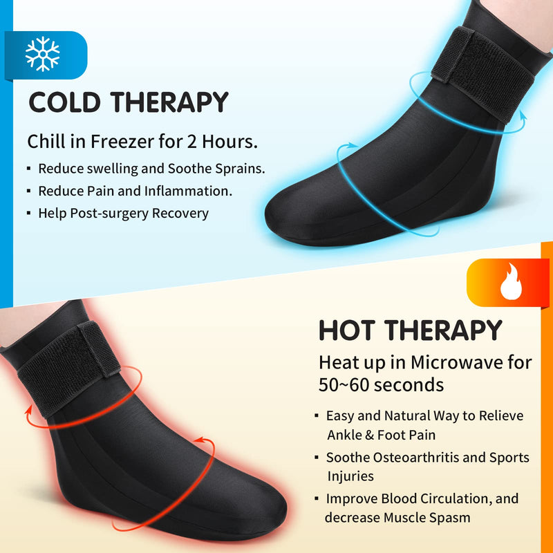 [Australia] - Cold Therapy Sock, Reusable Foot Ice Pack Wrap for Injuries, Swollen, Arthritis, Ice Sock for Foot (M) M 