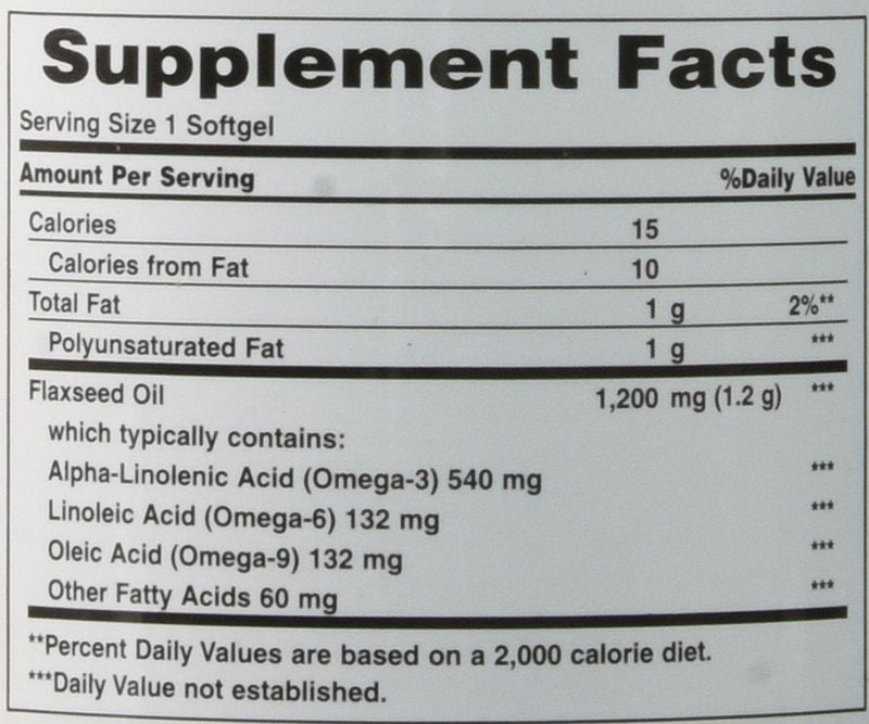 [Australia] - Nature's Bounty Flaxseed and Omega 3, Dietary Supplement, Supports Cardiovascular Health, 1200mg, Softgels, 125 Count (Pack of 1) 