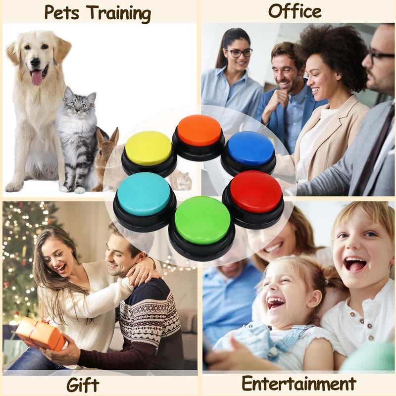[Australia] - Voice Recording Button, Dog Buttons for Communication Pet Training Buzzer, 20 Second Record & Playback, Funny Gift for Study Office Home, 6 Packs 