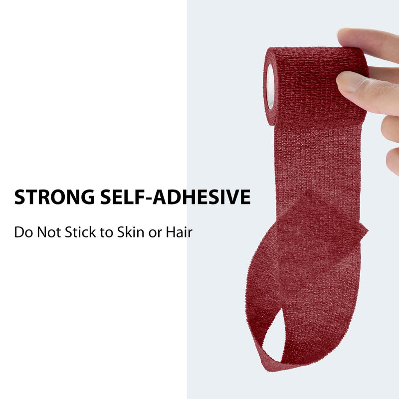 [Australia] - FriCARE Nonwoven Self-Adhesive Bandage, Self-Adherent Cohesive First Aid Medical Wrap, Elastic Athletic/Vet Tape for Wrist 2 Inches Wide 2 Inch x 5 Yards Burgundy 