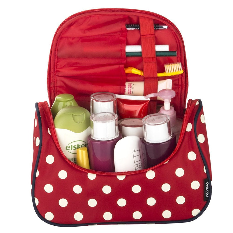 [Australia] - Cosmetic Bag Polka Dots, Yeiotsy Cute Travel Toiletry Organiser Make up Bag for Girls (Classic Red) Classic Red 