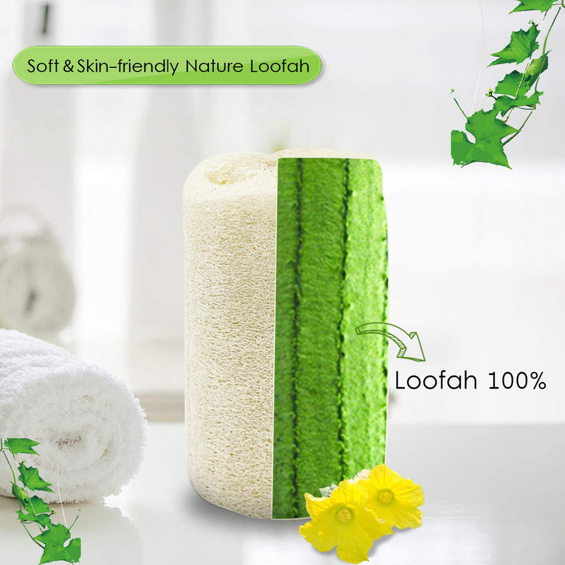 [Australia] - Loofah Back Scrubber for Shower, Shellvcase Loofah on a Stick with Natural Loofah Sponge Exfoliating Body Sponge Scrubber With Long Wooden Handle Back Brush For Men & Women in Bath Spa Shower 2 Pack 