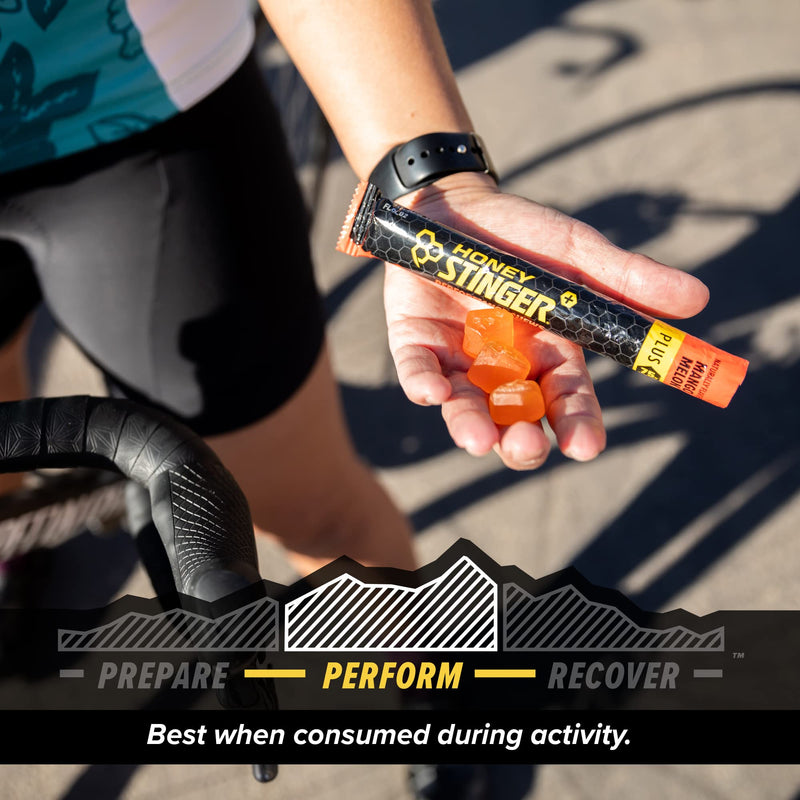 [Australia] - Honey Stinger Mango Melon Performance Energy Chew | Gluten Free | With Caffeine | For Exercise, Running and Performance | Sports Nutrition for Home & Gym, Pre and Mid Workout | 12 Pack, 21.6 Ounce 