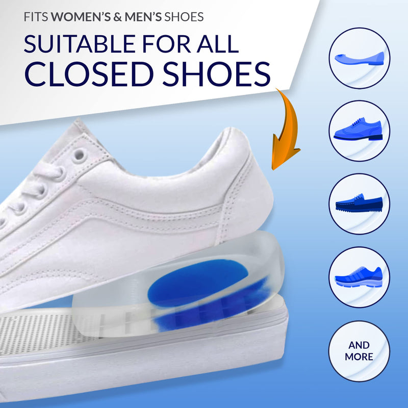 [Australia] - Heel Cushion Pads [2022] Heel Support for Plantar Fasciitis, Achilles Tendonitis and Heel Spur Pain - Gel Heel Pads - Inserts Cups, Size 6.5 to 11.0 - 4 Pieces 40-45 