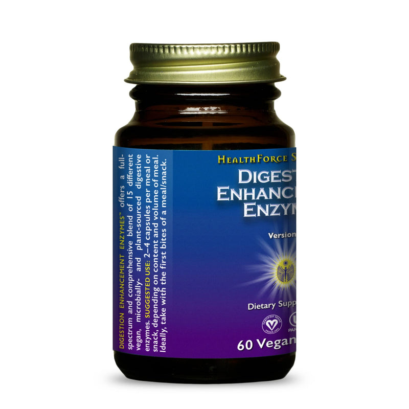 [Australia] - HealthForce SuperFoods Digestion Enhancement Enzymes - 60 VeganCaps - All-Natural, Plant-Sourced Enzyme Supplement - Promotes Healthy Gut - Gluten Free - 15 Servings 