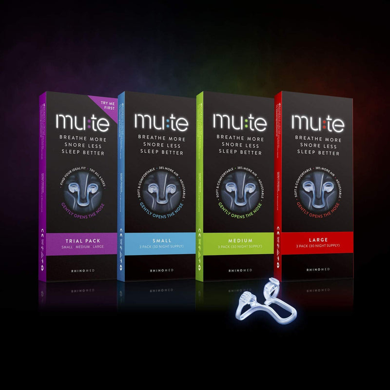 [Australia] - Rhinomed Mute Nasal Dilator for Snore Reduction, Size Small | Anti-Snoring Aid Solution | Improves Airflow| Comfortable Nose Vent, Transparent (EN-MUTE10SML-XX) 