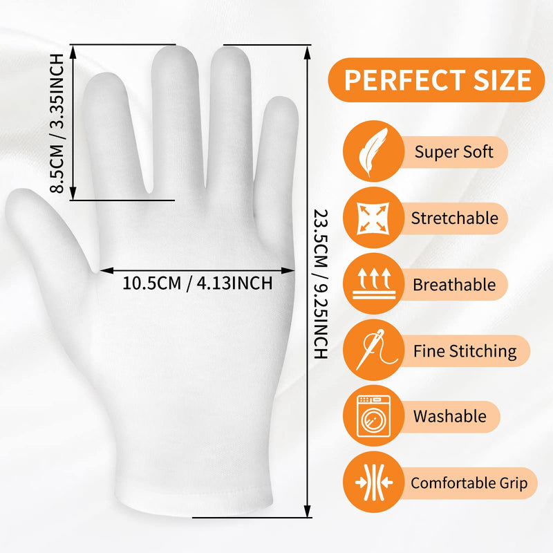 [Australia] - 1 Pairs Medium Touch Screen Moisturizing Gloves White Cotton Moisturizing Gloves for OverNight Bedtime Heal Eczema Sleeping Lotion Hand Spa Treatment Gloves Repair Rough Cracked Dry Chapped Hands Skin 1 pair 