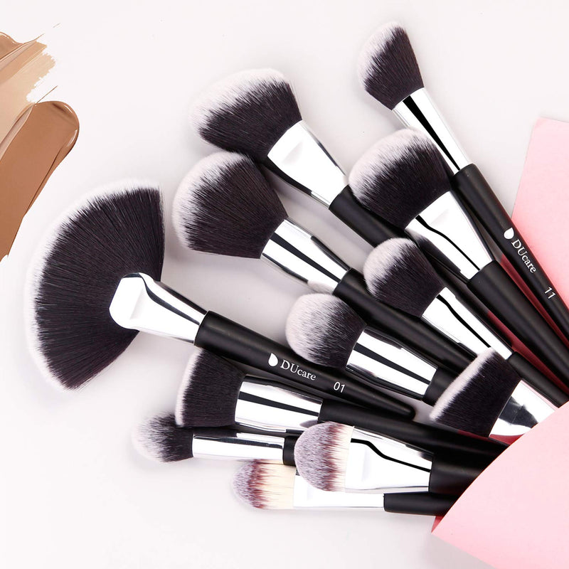 [Australia] - DUcare Professional Makeup Brushes 32Pcs Makeup brush set Premium Synthetic Kabuki Foundation Blending Make Up Brushes Kit - Black 