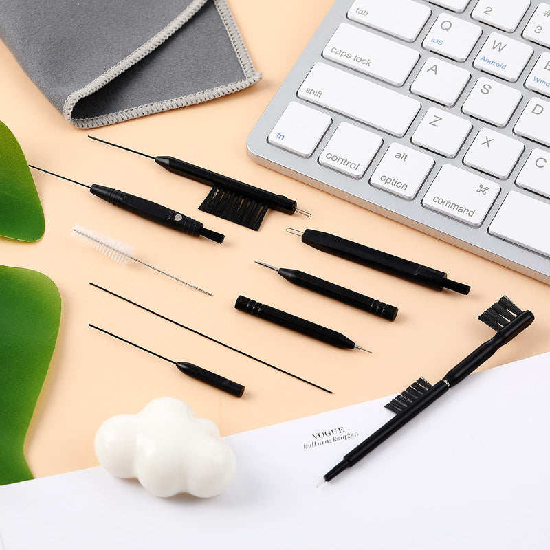[Australia] - 12 Pieces Hearing Aid Cleaning Tools Hearing Aid Cleaning Kit Hearing Aid Case Cleaner Kit with Wax Loop and Magnet Multi-Functional Earphone Earbuds Cleaner Kit with Velvet Bag 
