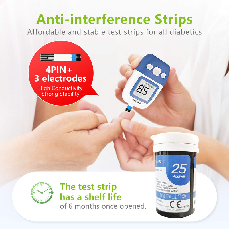 [Australia] - sinocare Blood Glucose Monitor,Diabetes Test Kit [Upgrade Version] with 200 Memory Capacity, Blood Sugar Monitor with Test Strips x 50 and Lancets x 50, sinocare Safe AQ Angel -in mmol/L Angel Monitor + Strips & Lancets*50 