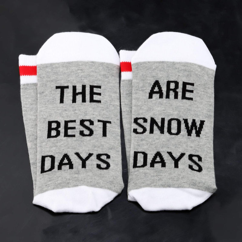 [Australia] - PYOUL 2 Pairs Teacher Gift The Best Days Are Snow Days Socks Teacher Snow Day Gift Teacher Socks Please Snow Teacher 