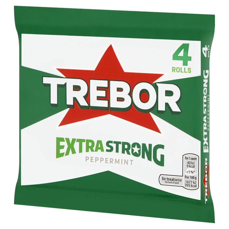 [Australia] - Trebor Extra Strong Peppermint Mints 4 Rolls, 165.2 g 