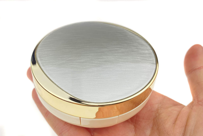 [Australia] - ASTRQLE 15ml 0.5oz Empty Luxurious Golden Portable Make-up Powder Container Air Cushion Puff Case Holder with Powder Puff and Mirror Refillable Make Up Founda gold 