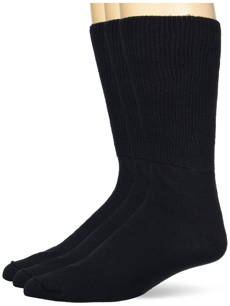 [Australia] - Extra Wide Medical Mid Calf Crew (Pack of 3) Medium Black 