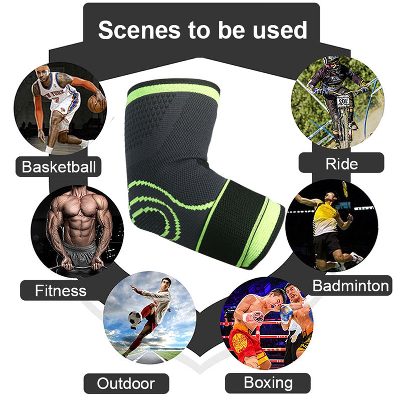 [Australia] - TOOWOOT Elbow Brace Compression Sleeve for Tendonitis, Tennis Elbow Brace for Men, Golfer Elbow Treatment, Elastic Elbow Guard Sleeve With Strap ( Free Size) 