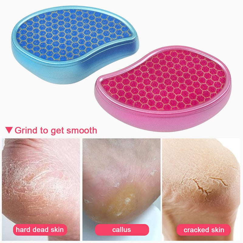 [Australia] - XYGK Foot File,2 Pcs Hard Skin Callus Remover,Nano Glass Foot Scraper Hard Skin Remover,Used on Salon Both Wet & Dry Pedicure Tool for Foot Care(Pink+Blue) 