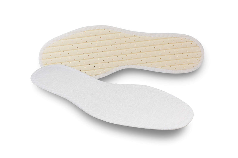 [Australia] - pedag Summer Pure Terry Cotton Insole, Handmade in Germany, Absorbs Sweat & Controls Odor Ideal for Wear Without Socks, Washable, White, US L8/EU 38, (Pack of 1) US Women8/EU 38 1 pair 