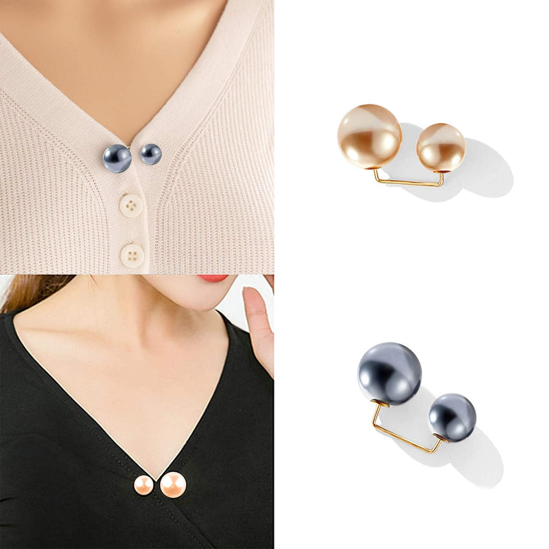 [Australia] - 8 PCS Pearl Brooch Pins, Tops Neckline Safety Pin, Pants Skirt Waist and Sweater Shawl Clips for Women Girls Wedding Party 