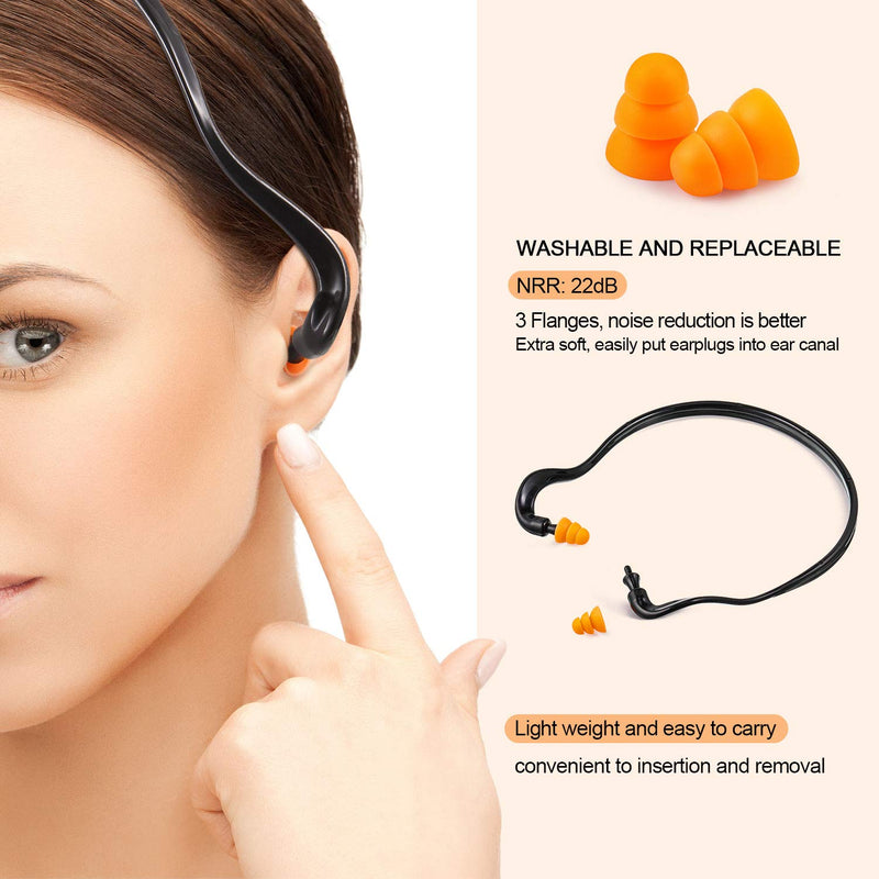 [Australia] - Banded Ear Plugs Hearing Bands Silicone Band Earplugs and Replacement Ear Buds Shooting Ear Plugs for Noise, Sleeping, Studying and Construction (48) 48 